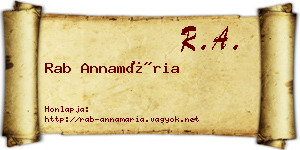 Rab Annamária névjegykártya